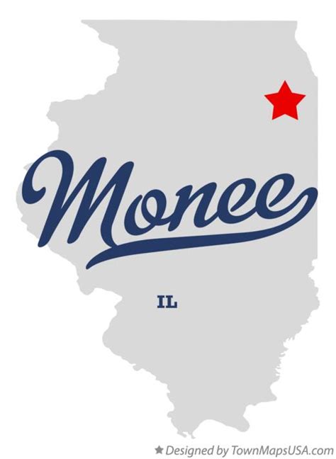 Map of Monee, IL, Illinois