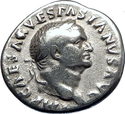 VESPASIAN Original 70AD Rome Authentic Ancient Silver Roman Coin PAX i70117 (With images ...