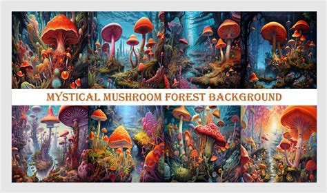 Mystical Mushroom Forest Background Graphic by Ansart · Creative Fabrica