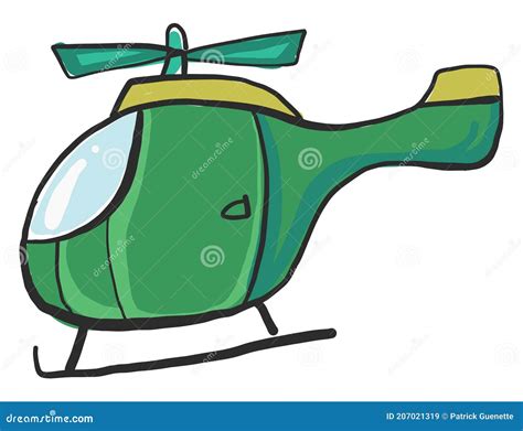 Green Helicopter, Illustration, Vector Stock Vector - Illustration of ...