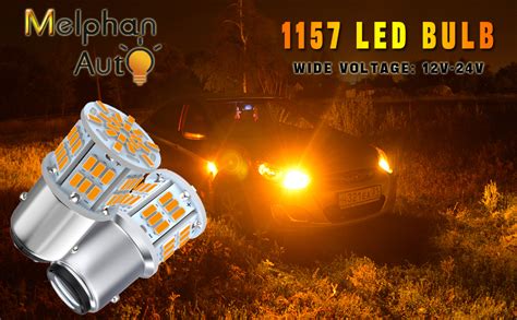 Amazon.com: Melphan-Auto 1157 Led Light Bulb Amber Yellow, 12V-24V 1157 7528 2357 2057 BAY15D ...