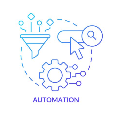 Automation blue gradient concept icon. Software for repetitive tasks ...