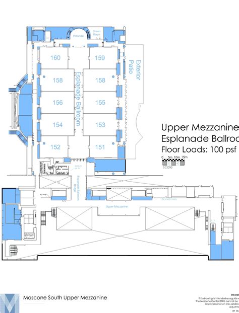 Moscone South Upper Mezzanine Level Floor Plan | Moscone Center