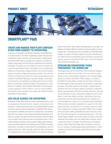 SmartPlant Isometrics Product Sheet - Intergraph - PDF Catalogs | Documentation | Brochures