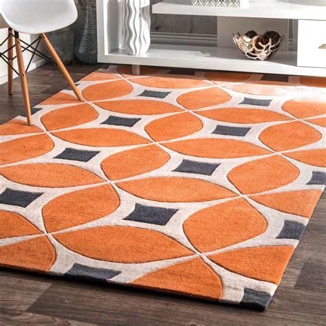 Customer Image Zoomed | Contemporary area rugs, Orange area rug, Area rugs