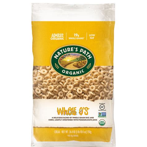 Nature's Path Organic Breakfast Cereal, Whole O's, 26.4 Oz Eco Bag ...