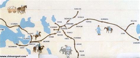 Map China - History - Silk Road & Cities (2) Roman Age - Han & Tang Dynasty