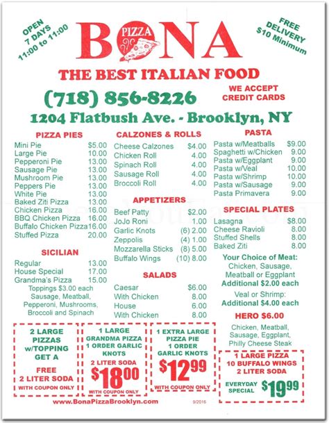 Bona Pizza Restaurant in Brooklyn / Menus & Photos