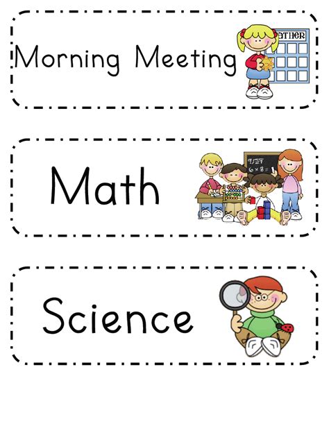 Class Schedule Template Kindergarten Five Unconventional Knowledge ...