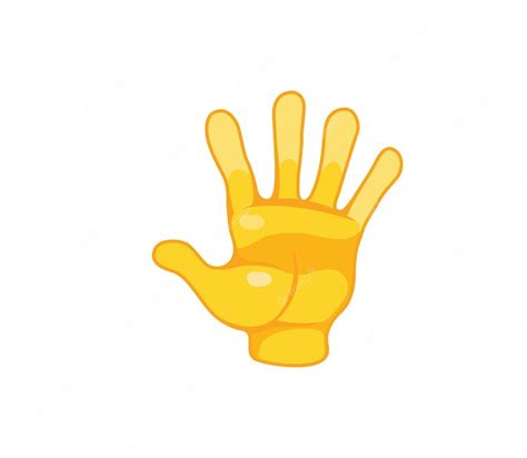 Premium Vector | Raised hand emoji gesture vector flat illustration