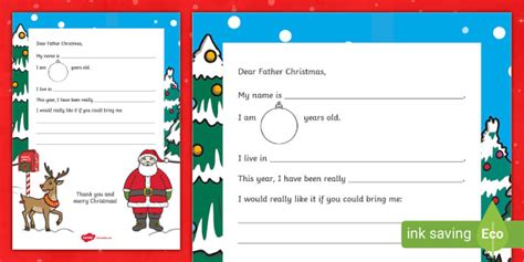 Christmas List Letter to Santa (Teacher-Made) - Twinkl