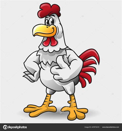 Vector Illustration Rooster Character Stock Vector Image by ©msjeje ...