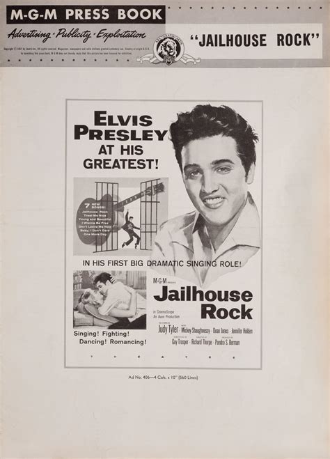 Jailhouse Rock Original 1957 U.S. Movie Pressbook - Posteritati Movie ...