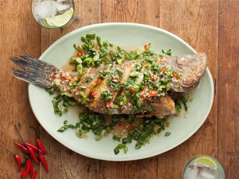 Whole Fried Black Bass with Tamarind Lime Vinaigrette : Recipes : Cooking Channel Recipe ...