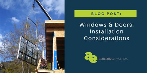 Windows and Doors: Installation Considerations - AE Building Systems