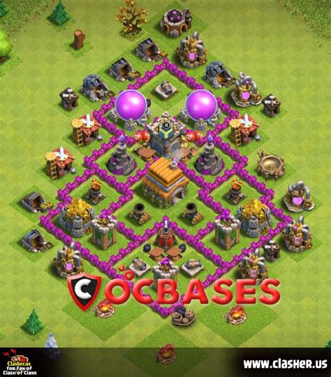 Town Hall 6 - TROPHY Base Map #7 - Clash of Clans | Clasher.us