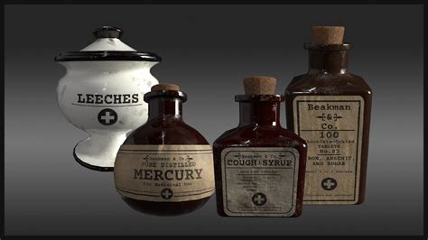 3D model Plague Doctor Medicine Bottles VR / AR / low-poly | CGTrader