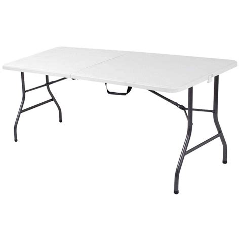 Cosco 6 ft. White Speckle Center Fold Table-14678WSP1 - The Home Depot