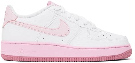 Nike Kids White & Pink Air Force 1 Big Kids Sneakers Nike