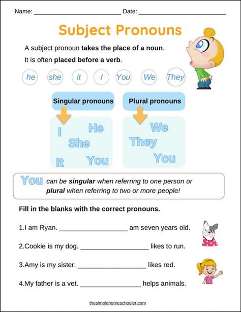 Super Subject And Object Pronouns Worksheets: Easy Print! - The Simple ...