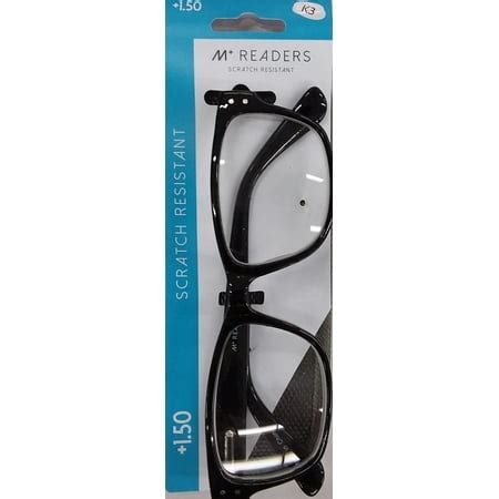 M+ Readers Scratch Resistant Olive Black +1.50 Reading Glasses with Case - Walmart.com