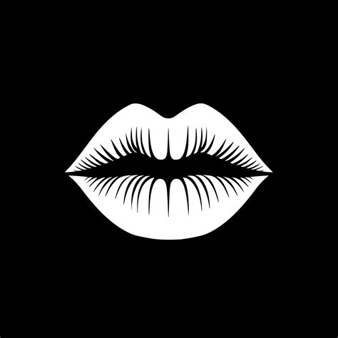 Lips, Black and White Vector illustration 26704238 Vector Art at Vecteezy