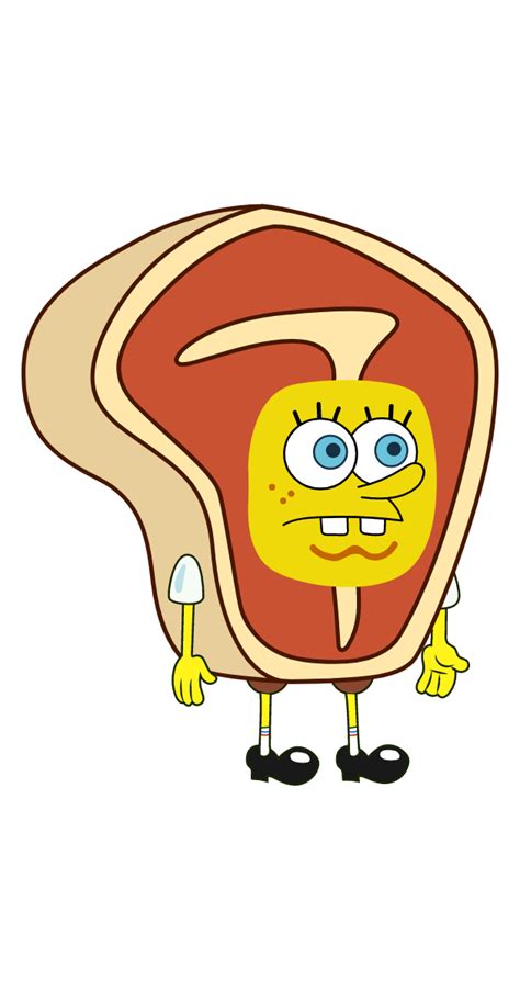 Spongebob in Steak Costume | Spongebob, Spongebob cartoon, Weird stickers