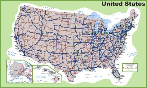 Interstate Highway Map United States And Travel Information - Printable Us Map With Interstate ...