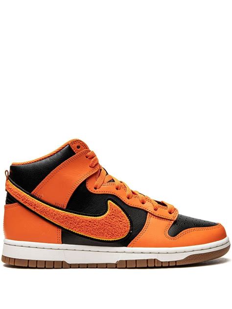 Nike Dunk High ""chenillesafety Orange"" Sneakers - Black | Editorialist