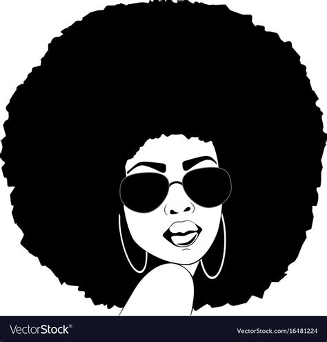 African american woman silhouette afro portrait Vector Image Black Women Art, Silhouette ...