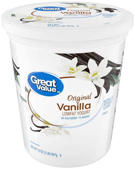 Great Value Original Vanilla Lowfat Yogurt, 32 oz - Walmart.com