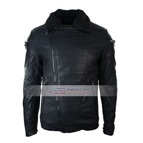 Mens Zipper Style Black Leather Jacket - American Jacket Store