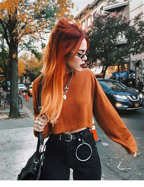 Red hair blouse | Fashion, Grunge fashion, Edgy outfits