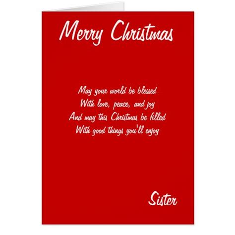 Merry Christmas sister cards | Zazzle