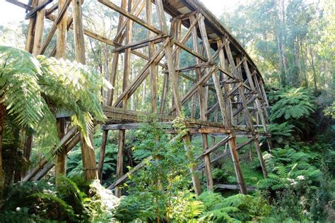 Wooden rail bridge stock photo. Image of railway, transport - 86852274