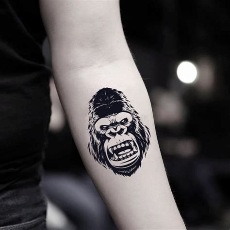 Gorilla Temporary Fake Tattoo Sticker set of 2 - Etsy