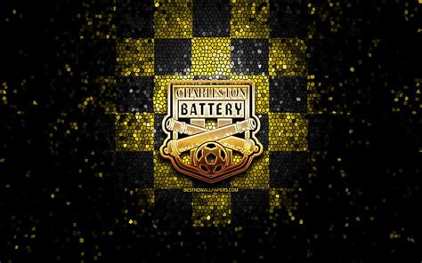 Charleston Battery FC, glitter logo, USL, yellow black checkered background, HD wallpaper | Peakpx