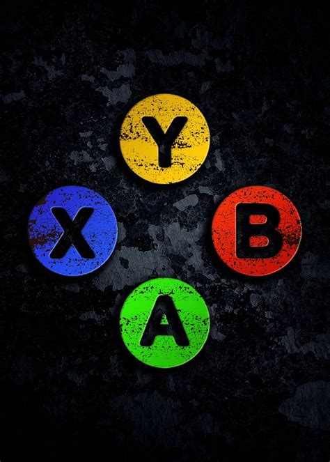 Xbox buttons Gaming Poster Print | metal posters - Displate | Best ...