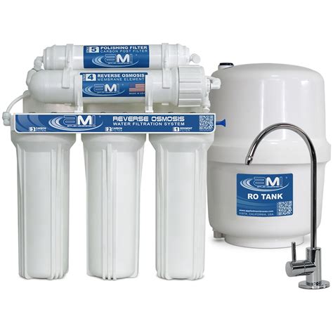 5 Stage Reverse Osmosis System - Point of Use Home RO Water Filter ...