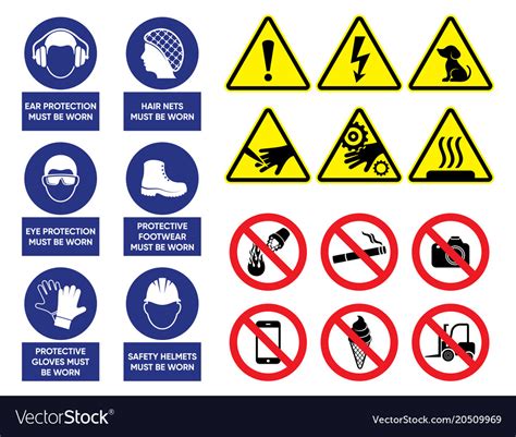 Health and safety signs Royalty Free Vector Image