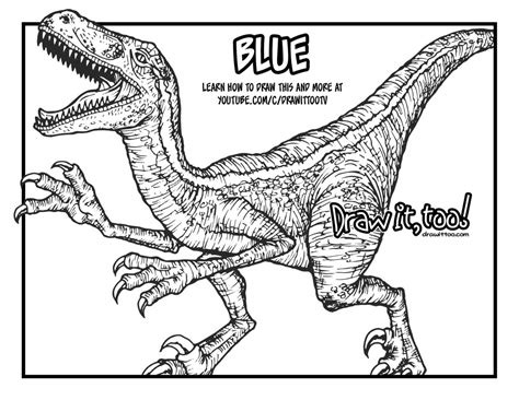 The Raptor Blue Jurassic World Coloring Pages