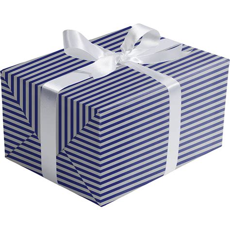 Hanukkah Gift Wrap Paper - Blue Silver Stripe Gift Wrap Paper #XB513