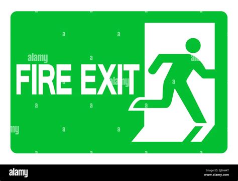 Fire Exit Emergency Green Sign Isolate On White Background,Vector ...