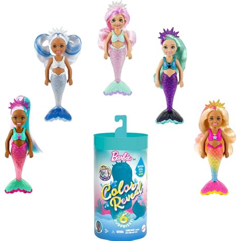 Barbie Color Reveal Chelsea Mermaid Doll With 6 Surprises (Styles May ...