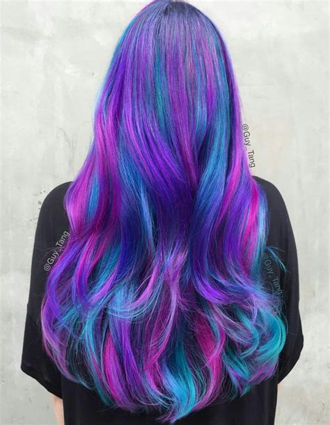 Pink Purple Blue Green Hair