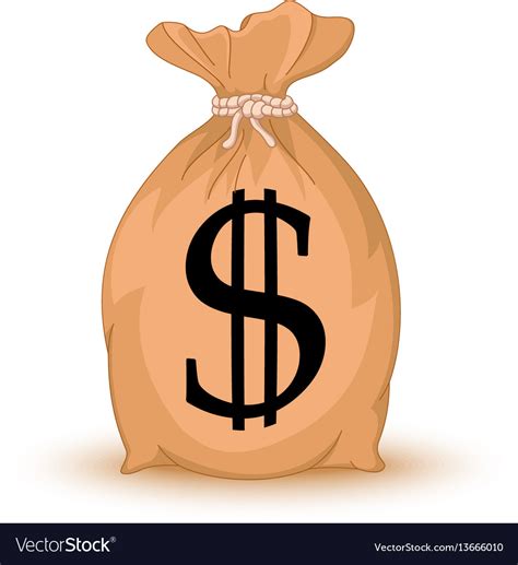 Money bag with dollar sign Royalty Free Vector Image