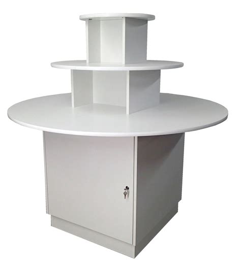 Three Tier Round Display Table with Storage Fixture Case | Table, Table ...