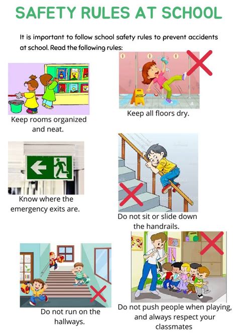 Social activity for 2nd | Safety rules for kids, School safety, Safety rules at school