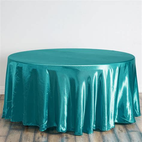 120 In Turquoise Seamless Satin Tablecloth