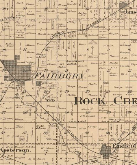 Jefferson County Nebraska 1889 Old Wall Map Reprint with | Etsy